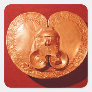 Een pectoraal met een menselijk gezicht vierkante sticker