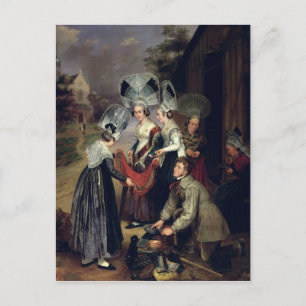 Een peddler die de handschoenen van Troyes verkoop Briefkaart