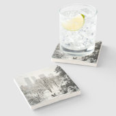 Een peditaxi in het centrale park tijdens de winte stenen onderzetter (Zijkant)