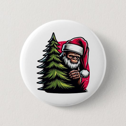 Een Peek-A-Boo kerst Ronde Button 5,7 Cm (Voorkant)