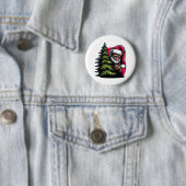 Een Peek-A-Boo kerst Ronde Button 5,7 Cm (In situ)