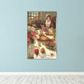 Een pelgrimdamestafel canvas afdruk (Insitu (Houten vloer))