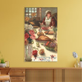 Een pelgrimdamestafel canvas afdruk (Insitu (Woonkamer))