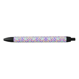 Een pen met een levendig bloemmotief op het vat