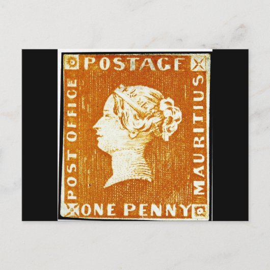 Een Penny British Empire Mauritius-poststempel Briefkaart (Voorkant)