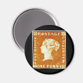 Een Penny British Empire Mauritius-poststempel Magneet (Voorkant / Achterkant)