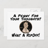 Een Penny voor je gedachten Briefkaart (Voorkant / Achterkant)