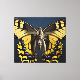 Een penseelstreek van Natuur Swallowtail Butterfly Canvas Afdruk