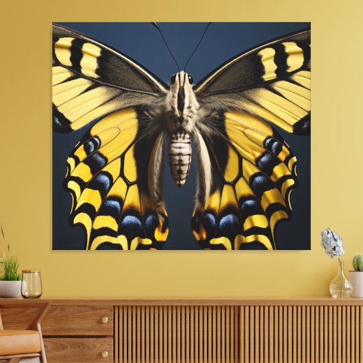 Een penseelstreek van Natuur Swallowtail Butterfly Canvas Afdruk (Insitu (Woonkamer))
