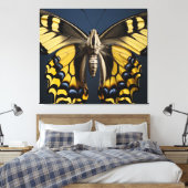 Een penseelstreek van Natuur Swallowtail Butterfly Canvas Afdruk (Insitu (Slaapkamer))