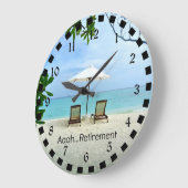 Een pensioen...ontspanning op het strand grote klok (Hoek)