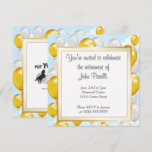 Een pensioen vieren kaart (Voorkant / Achterkant)