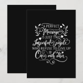 Een perfect huwelijk is slechts twee imperfecte me bedankkaart (Voorkant / Achterkant)