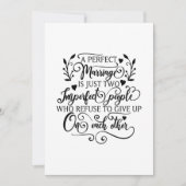 Een perfect huwelijk is slechts twee imperfecte me feestdagenkaart (Voorkant)