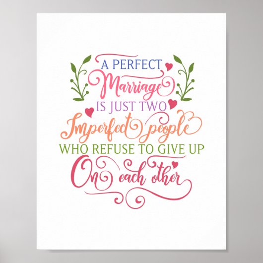 Een perfect huwelijk is slechts twee imperfecte me poster (Voorkant)