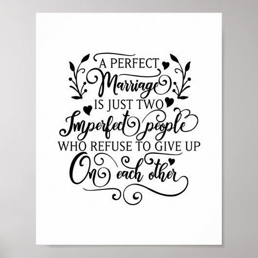 Een perfect huwelijk is slechts twee imperfecte me poster (Voorkant)