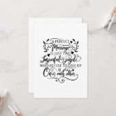 Een perfect huwelijk zijn gewoon twee onvolmaakte  kaart (Voorkant / Achterkant in situ)