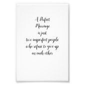 Een perfect huwelijksscript bruiloft Jubileum Foto Afdruk (Voorkant)