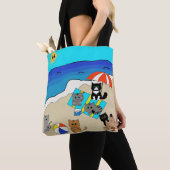 Een perfect leuke dag op het strand Schattige Cats Tote Bag (Dichtbij)
