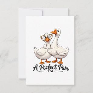 Een perfect paar Cute Eenden Liefdesontwerp Bedankkaart