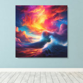 Een perfect Storm van kleur Canvas Afdruk (Insitu (Houten vloer))