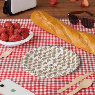 Een perfect symmetrische weerspiegeling van een be papieren bordje
