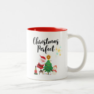 Een perfecte kerst gehakt taart tweekleurige koffiemok