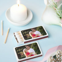 Een perfecte match elegante trouwfoto lucifers