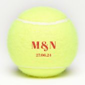 Een perfecte match! Monogram bruiloft Tennisballen (Achterkant)