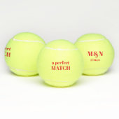Een perfecte match! Monogram bruiloft Tennisballen (Multi)