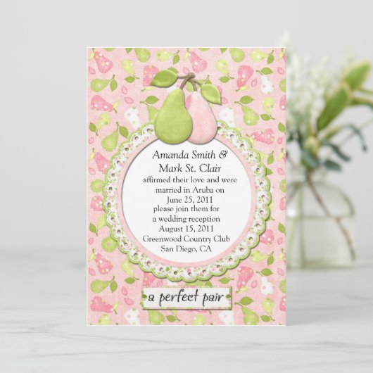 Een perfecte paar post bruiloft uitnodiging (Staand voorkant)