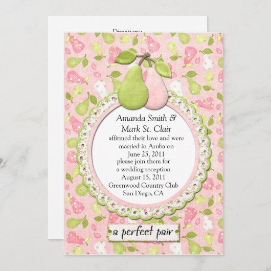 Een perfecte paar post bruiloft uitnodiging (Voorkant / Achterkant)
