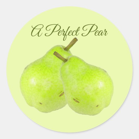 Een perfecte peer sappig en zoet ronde sticker (Voorkant)