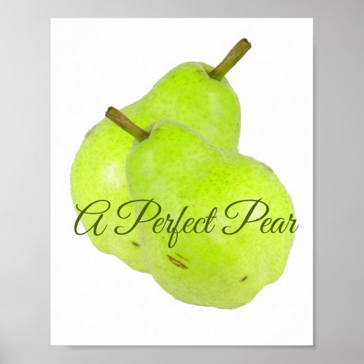 Een perfecte peer sappig en zoet witte achtergrond poster (Voorkant)