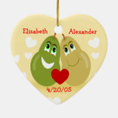 Een perfecte perenparen op maat gesneden versierin keramisch ornament (Achterkant)