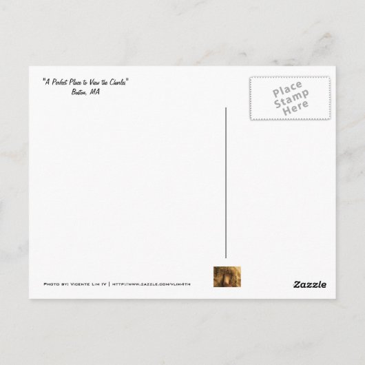 Een perfecte plek om de Charles te Uitzichten Briefkaart (Achterkant)