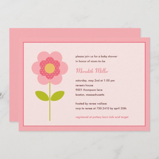 Een perfecte Stem Baby shower-uitnodiging Kaart (Voorkant / Achterkant)