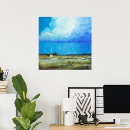 Een perfecte storm, landschapskunstschilderij groo poster