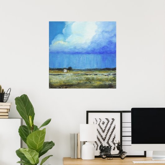 Een perfecte storm, landschapskunstschilderij groo poster (Thuiskantoor)