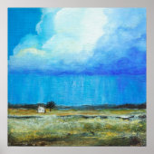 Een perfecte storm, landschapskunstschilderij groo poster (Voorkant)