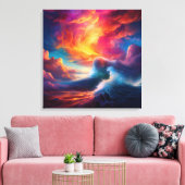 Een perfecte storm van kleur canvas afdruk (Insitu (Woonkamer))