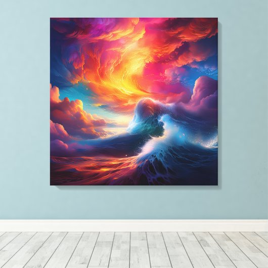 Een perfecte storm van kleur canvas afdruk (Insitu (Houten vloer))