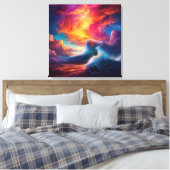 Een perfecte storm van kleur canvas afdruk (Insitu (Slaapkamer))