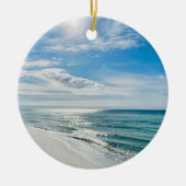 Een perfecte stranddag Mijn gelukkige plaats Kerst Keramisch Ornament (Voorkant)