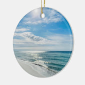 Een perfecte stranddag Mijn gelukkige plaats Kerst Keramisch Ornament (Links)