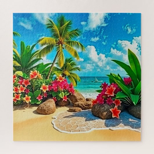 Een perfecte strandsetting legpuzzel (Verticaal)