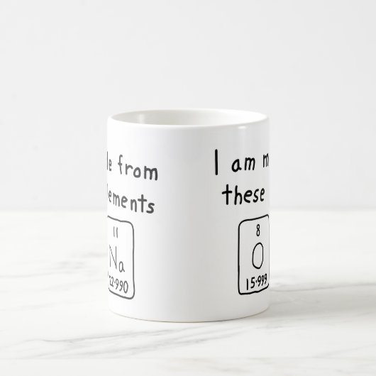 Een periodieke mok van de lijstnaam (Center)