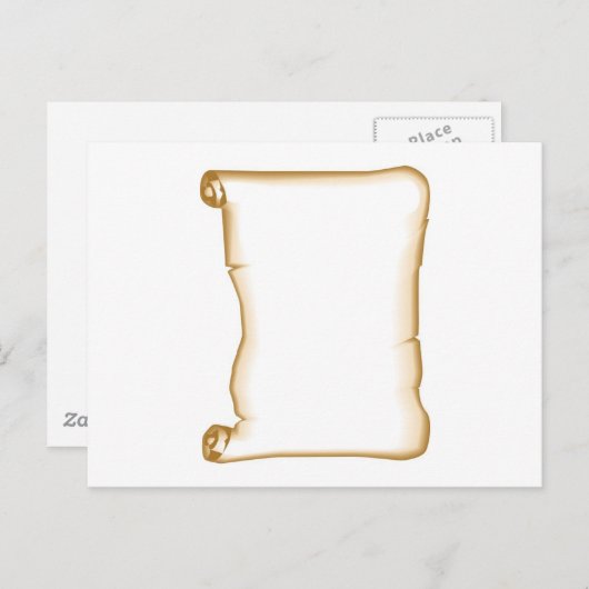 Een perkamscrol briefkaart (Voorkant / Achterkant)