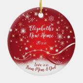 Eén persoon, 1 Kerstmis, Nieuw thuis, Keramisch Ornament (Achterkant)