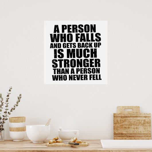 Een persoon die Herfst en back-up krijgt, is veel  Poster (Keuken)